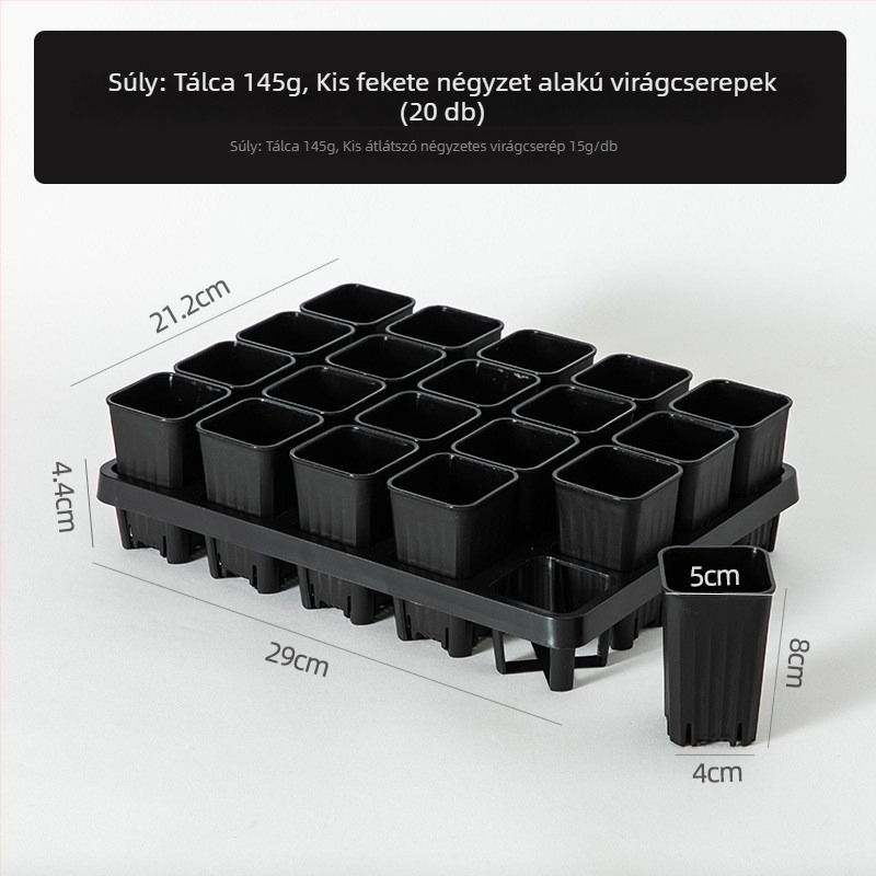 Palántatál tartóval, légáteresztő, erős és tartós, injekciós öntésű műanyagból, 8/12/20/24 lyuk opciók