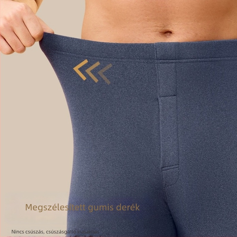 Férfiaknak készült varrat nélküli termo nadrág fleece-betéttel, extra vastag, nagy méret, belső viseléshez