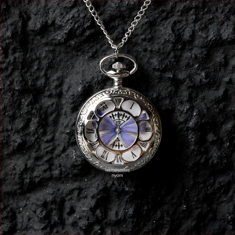 Mozgó, valódi pillangó-példányos zsebóra, ideális ajándék lányoknak és barátnőknek (Elektronikus működés; 35 m vízállóság; szilikon tokkal; kör alakú számlap; ABS üveg)