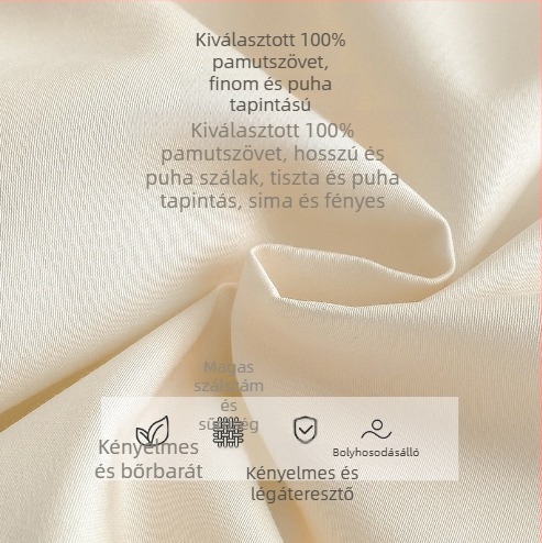100% hosszú szálú pamut négyrészes ágynemű szett — könnyed luxus tiszta pamut, huzat, lepedő és párnahuzatok, gépi mosás