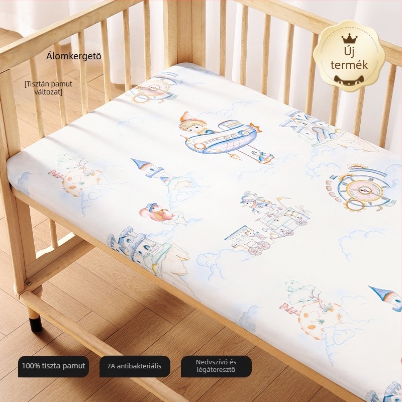 Belleptide Baba gumis lepedő, 100% pamutból, vízálló matracvédő és patchwork ágyneműhuzat