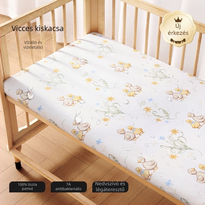 Belleptide Baba gumis lepedő, 100% pamutból, vízálló matracvédő és patchwork ágyneműhuzat