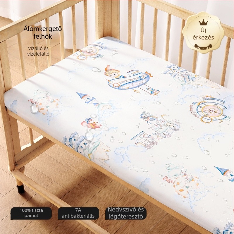 Belleptide Baba gumis lepedő, 100% pamutból, vízálló matracvédő és patchwork ágyneműhuzat