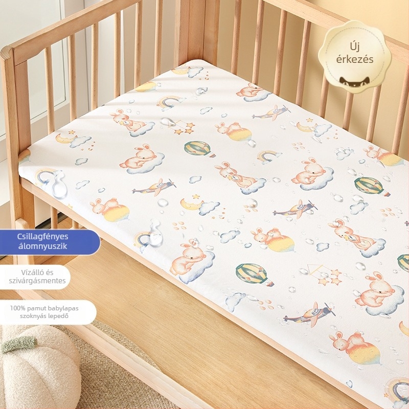 Belleptide Baba gumis lepedő, 100% pamutból, vízálló matracvédő és patchwork ágyneműhuzat