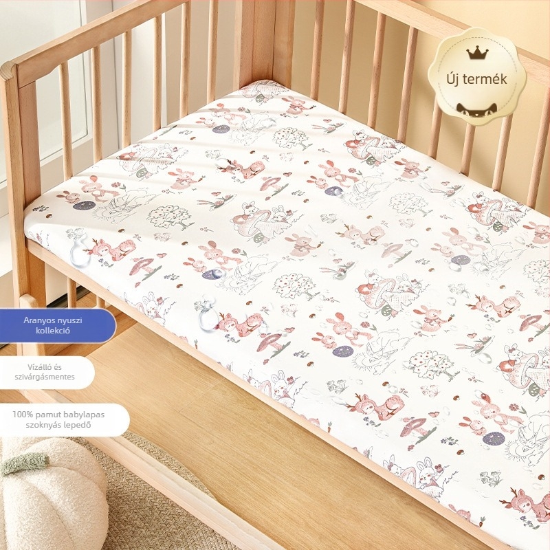 Belleptide Baba gumis lepedő, 100% pamutból, vízálló matracvédő és patchwork ágyneműhuzat