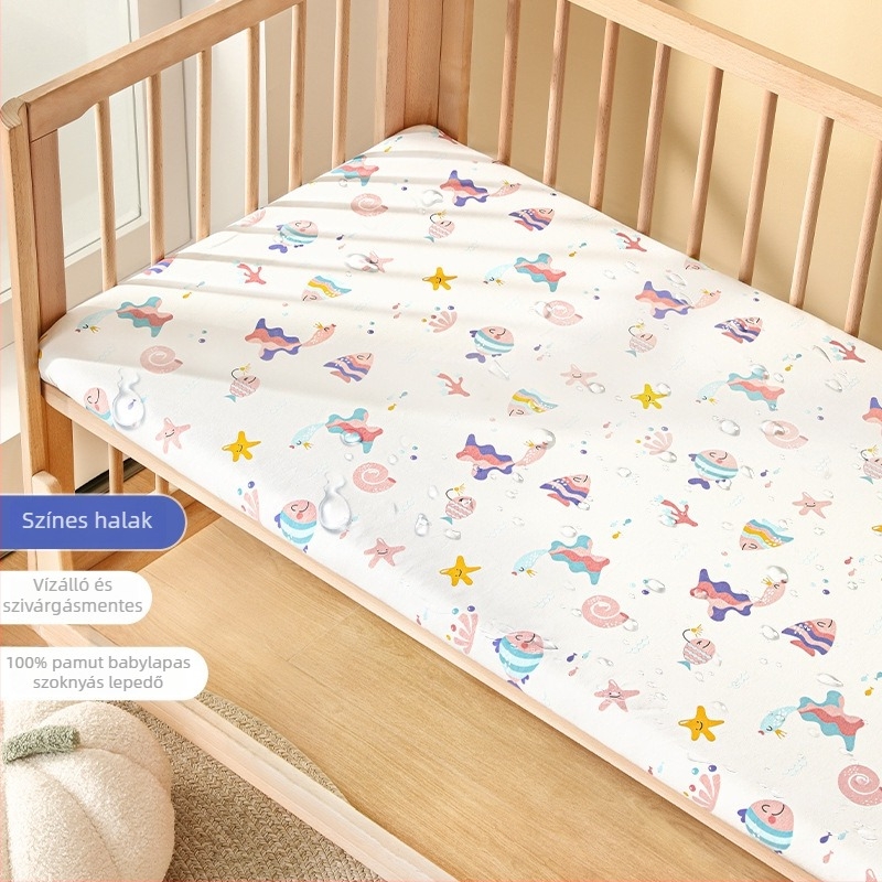 Belleptide Baba gumis lepedő, 100% pamutból, vízálló matracvédő és patchwork ágyneműhuzat