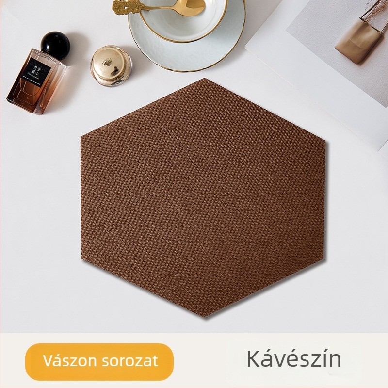 Hatszögletű textil önragasztó falikép, étkező és hálószoba hátfalára, penészmentes, ütésálló, 3D puha falpanel