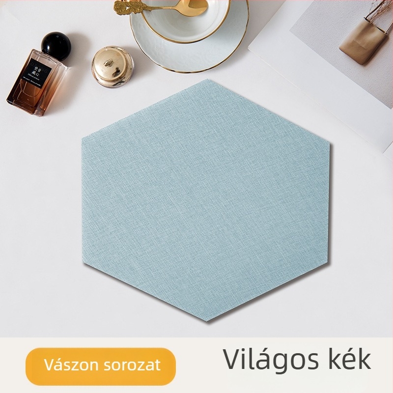 Hatszögletű textil önragasztó falikép, étkező és hálószoba hátfalára, penészmentes, ütésálló, 3D puha falpanel