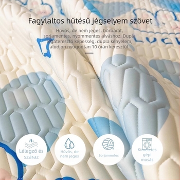 Latex hűtő ágyneműszett Ice Silk, háromrészes, géppel mosható, nyári puha matrac 1,2–2,0 m ágyakhoz, anyának és babának biztonságos