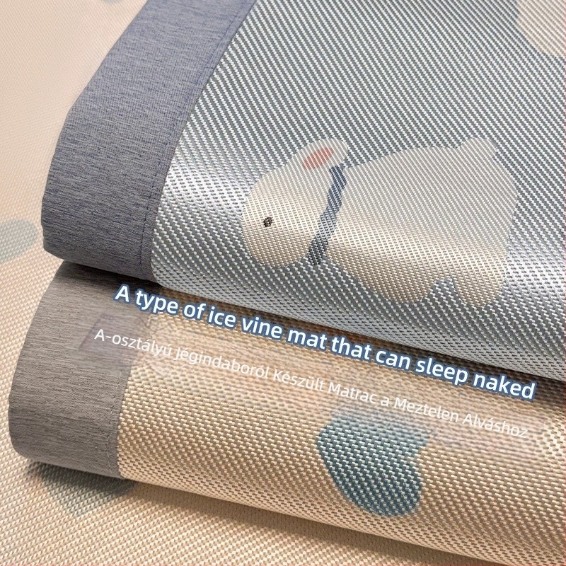 2026 Új A-kategóriás Ice Silk Cooling Mat, Ice Rattan Mat – Háromrészes matrakkészlet gumis lepedővel, mosógépben mosható