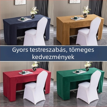 Vastagított téglalap alakú, kétoldalas asztalterítő szállodai konferenciatermekhez és rendezvényekhez, egyszínű