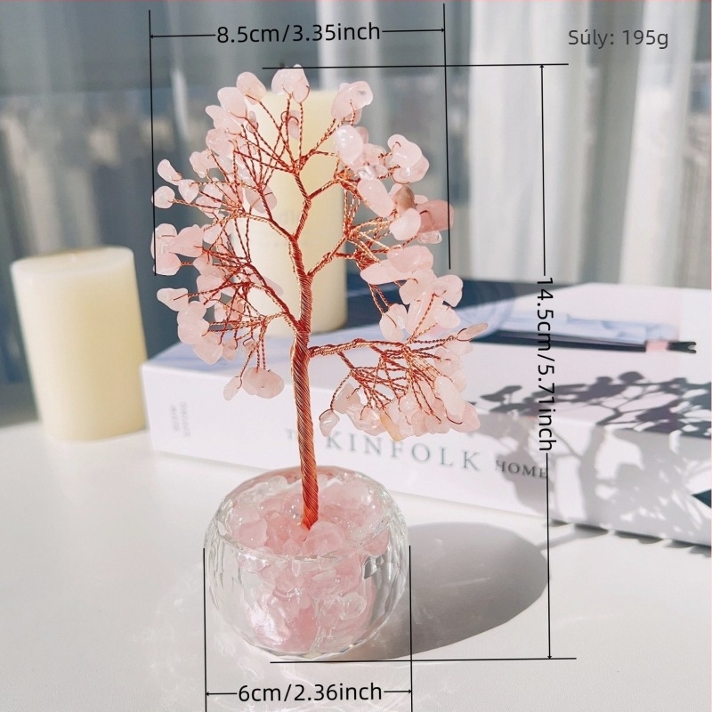  Kristály pénzfa – asztali dekoráció, anyag Crystal Macadam, kategória kristály kő, stílus modern minimalizmus