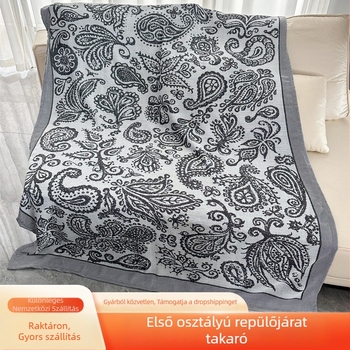 Poliészter jacquard takaró geometriai mintával, vastag és meleg