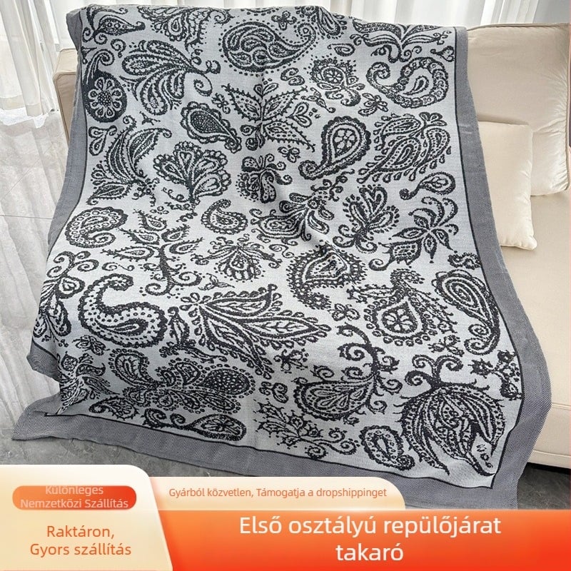 Poliészter jacquard takaró geometriai mintával, vastag és meleg