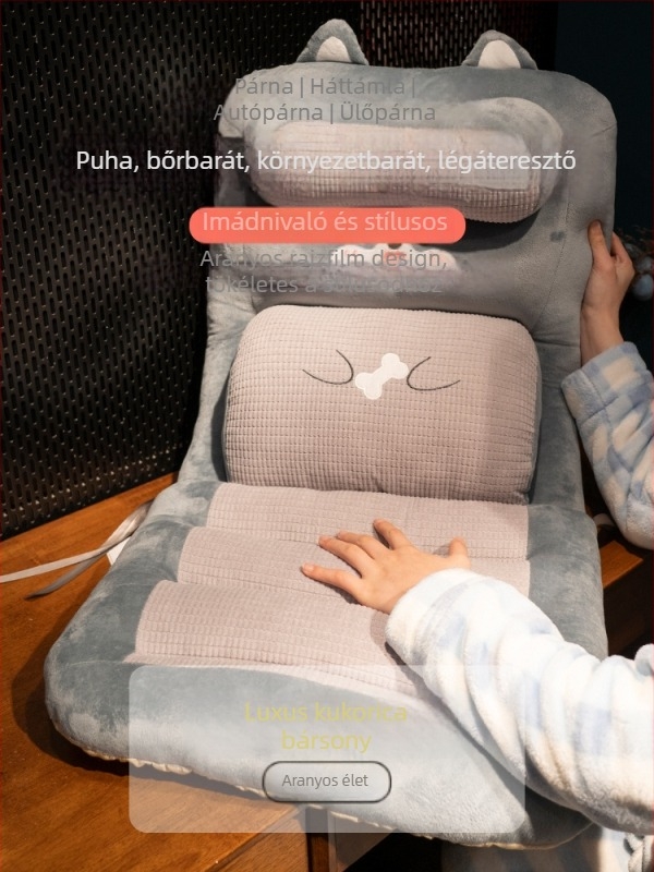Téli irodai ülőpárna integrált hátsó és deréktámaszokkal, fűthető farpárnával