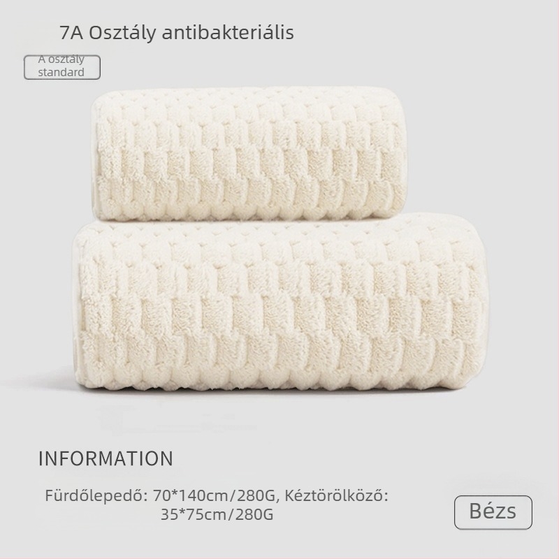 Háromdarabos törölközőkészlet egyetemi kollégium számára, 100% más anyag, 150D szál, jacquard szövés, minden törölköző kevesebb mint 100 g.