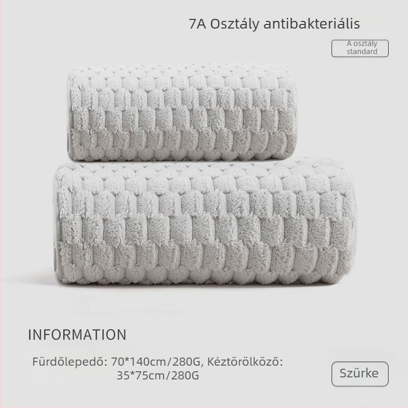 Háromdarabos törölközőkészlet egyetemi kollégium számára, 100% más anyag, 150D szál, jacquard szövés, minden törölköző kevesebb mint 100 g.