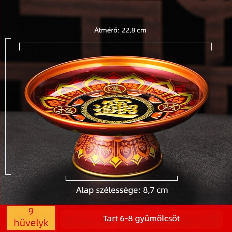 Gazdagság Istene gyümölcstál — dekoratív Buddha-altarra való felajánlótál