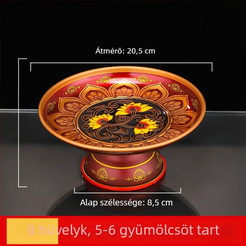 Gazdagság Istene gyümölcstál — dekoratív Buddha-altarra való felajánlótál