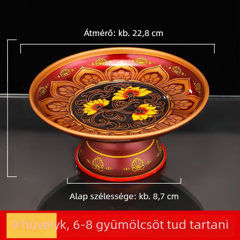 Gazdagság Istene gyümölcstál — dekoratív Buddha-altarra való felajánlótál