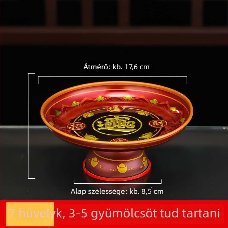 Gazdagság Istene gyümölcstál — dekoratív Buddha-altarra való felajánlótál