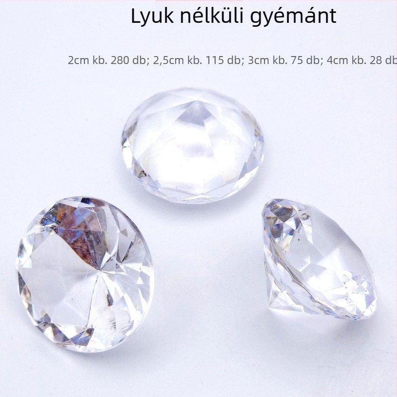 Nagykereskedelmi, több méretű akril gyémánt formájú gyöngyök gyerekeknek, színes műanyag gyémánt ékszer-kiegészítők (lyukas és lyuk nélküli), 500 g