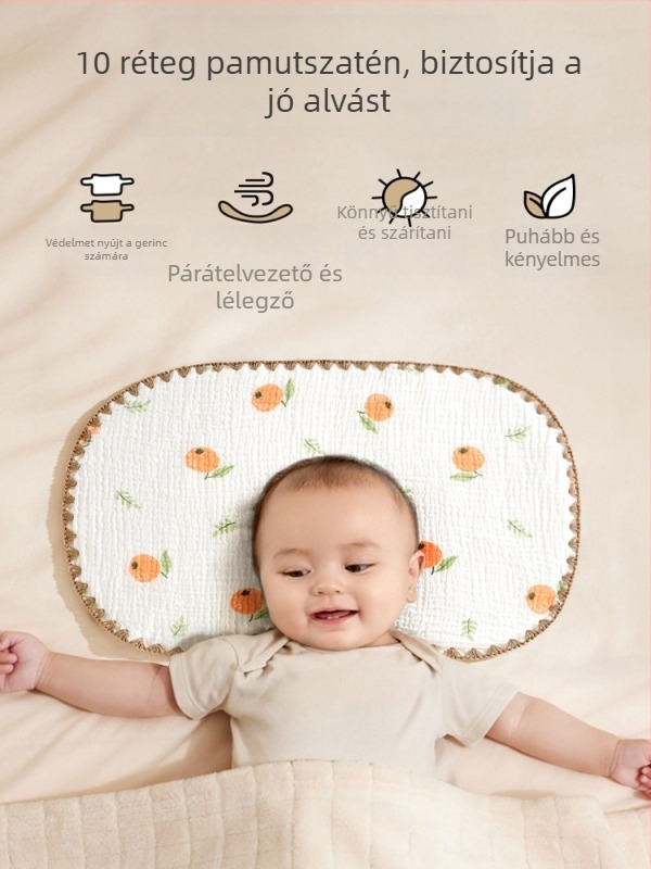 Baba felhő párna, 100% pamut, koreai stílus, újszülötteknek (0–12 hónap)