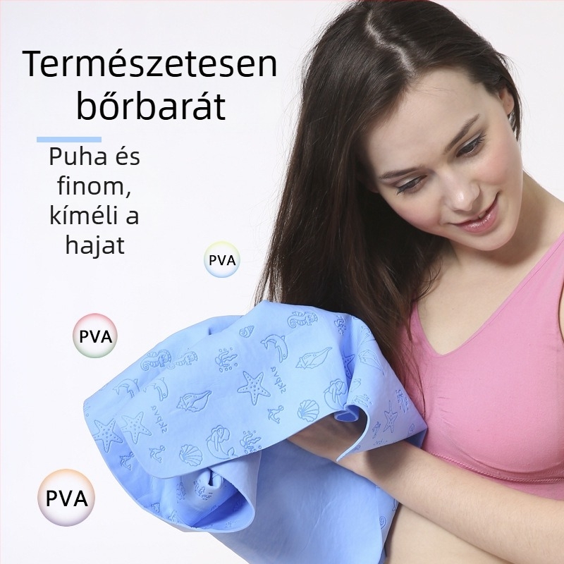 Mesterséges velúr bőrből készült hajszárító sapka, gyorsan szívja fel a vizet, felnőtteknek