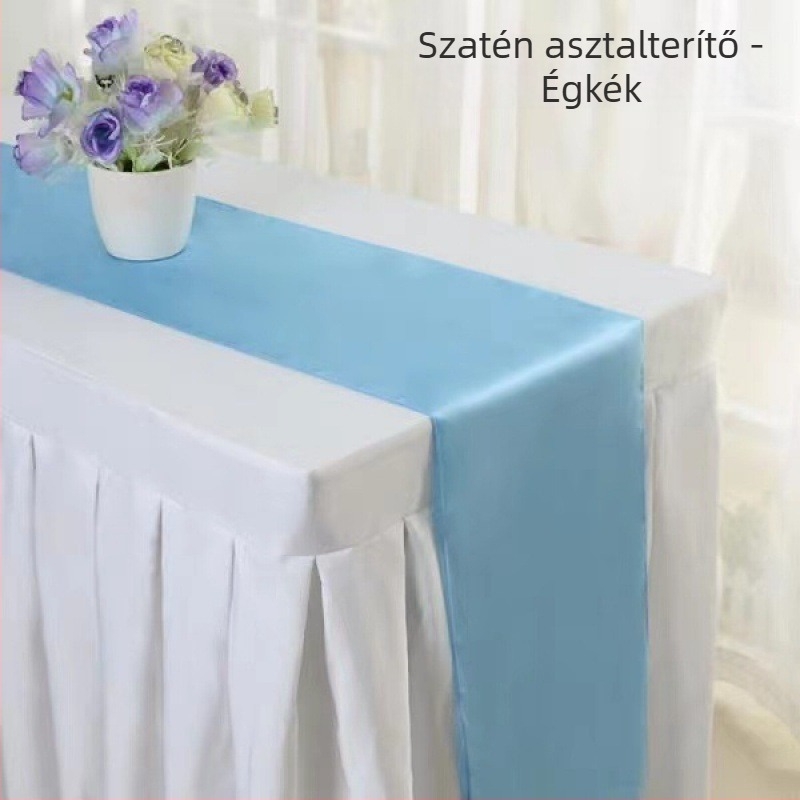 Szaténhatású asztalterítő futó | Poliészter anyag 95% / 5% más rostok | Egyszínű minta | Testreszabási lehetőség