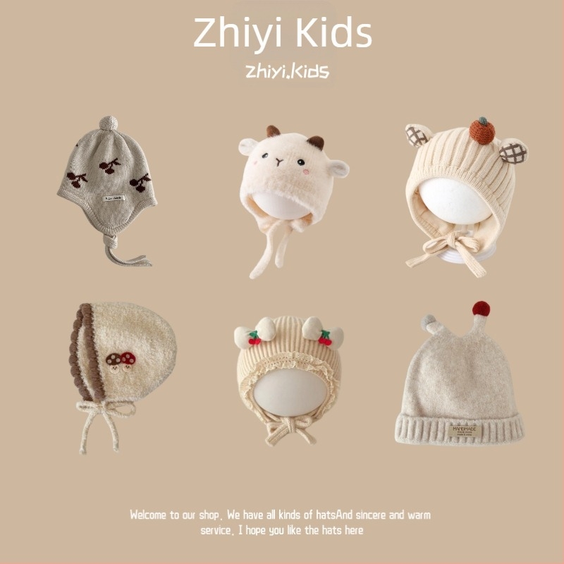 Uniszex gyapjú sapka fülvédővel babáknak és 1–4 éves gyerekeknek, koreai stílusú aranyos kötött sapka, téli meleg