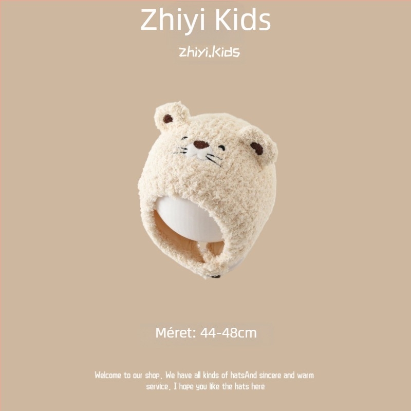 Uniszex gyapjú sapka fülvédővel babáknak és 1–4 éves gyerekeknek, koreai stílusú aranyos kötött sapka, téli meleg