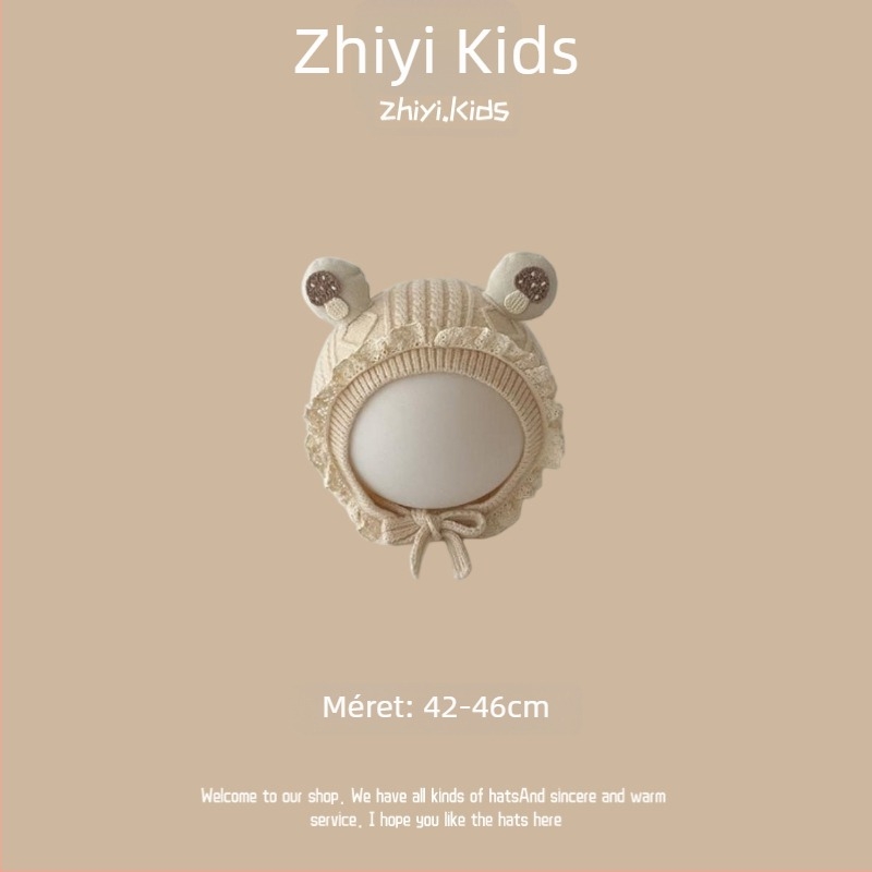 Uniszex gyapjú sapka fülvédővel babáknak és 1–4 éves gyerekeknek, koreai stílusú aranyos kötött sapka, téli meleg