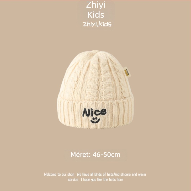 Uniszex gyapjú sapka fülvédővel babáknak és 1–4 éves gyerekeknek, koreai stílusú aranyos kötött sapka, téli meleg