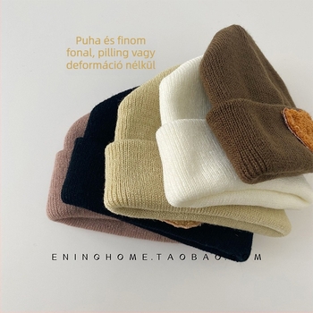 Baba kötött sapka kupol koronával, eaves szegéllyel, fényvédő funkció, 6–12 hónap, jacquard ins wind stílus