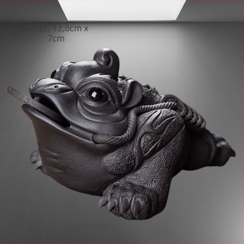 Tea pet készlet homokos agyagból, retro stílus, prémium minőség, tartalmaz békát, Pixiu-t, Sun Wukong-ot és sárkánytehenet