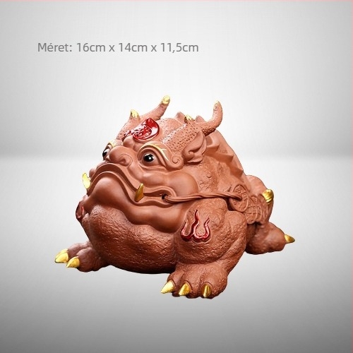 Tea pet készlet homokos agyagból, retro stílus, prémium minőség, tartalmaz békát, Pixiu-t, Sun Wukong-ot és sárkánytehenet