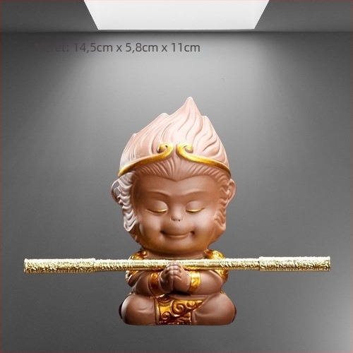 Tea pet készlet homokos agyagból, retro stílus, prémium minőség, tartalmaz békát, Pixiu-t, Sun Wukong-ot és sárkánytehenet