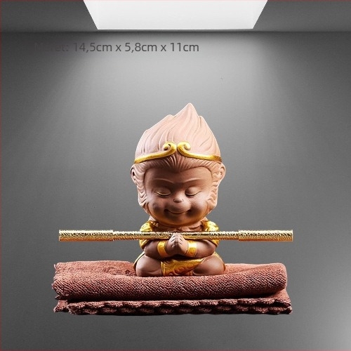 Tea pet készlet homokos agyagból, retro stílus, prémium minőség, tartalmaz békát, Pixiu-t, Sun Wukong-ot és sárkánytehenet