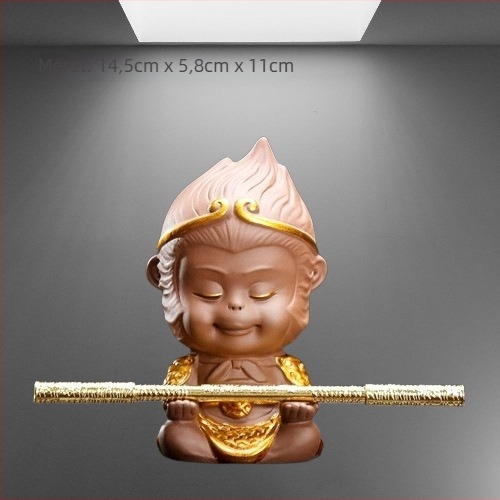 Tea pet készlet homokos agyagból, retro stílus, prémium minőség, tartalmaz békát, Pixiu-t, Sun Wukong-ot és sárkánytehenet