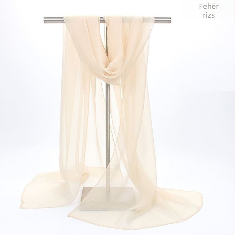 Női chiffon sál, meleg, poliészter anyag, szélesség 50 cm