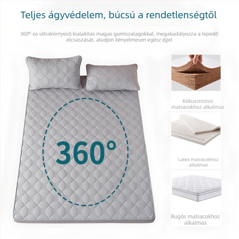 Grade A antibakteriális pamut fektető lepedő vízálló vizeletbarrierrel és töltött matracvédővel — egyszemélyes ágyneműfedél, bababarát