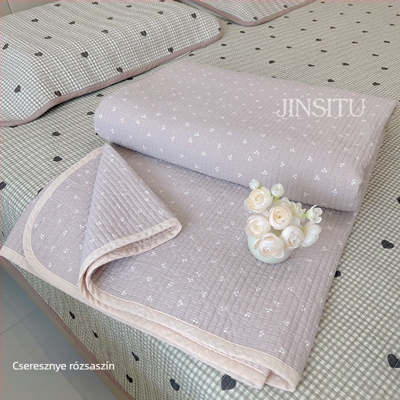 Három részes ágytakaró készlet, 100% pamut, csíkos minta, twill szövet, reaktív nyomtatás, négy évszakos használatra