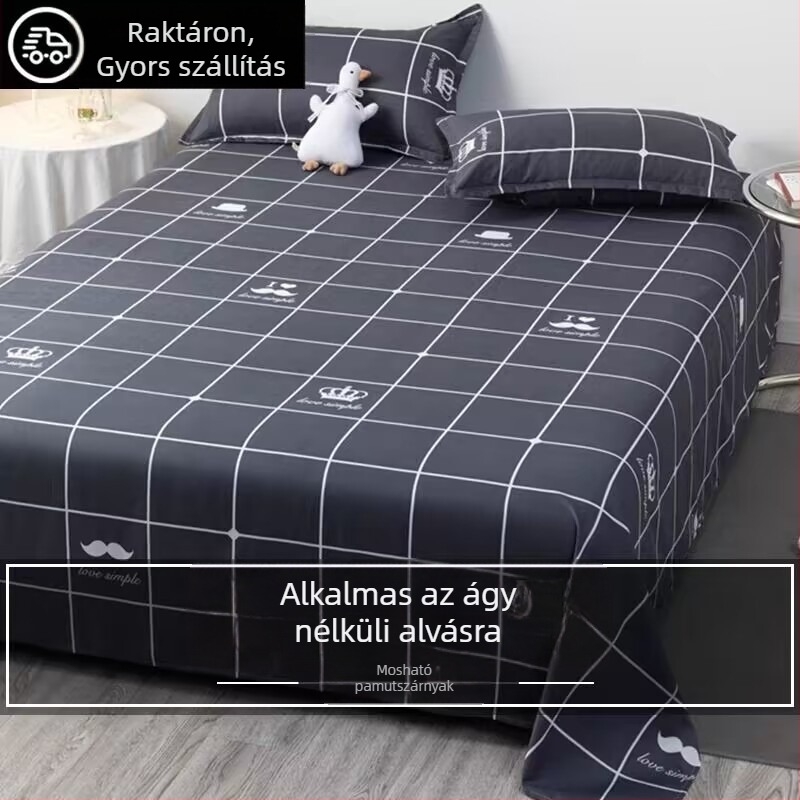 Kollégiumi ágynemű készlet: poliészter, twill szövés, reaktív nyomtatás és festés, csíkos minta, modern minimalist stílus