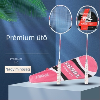 Karbon szálas keretű tollaslabdaütő, egyenes fej, tömeg 95–100 g, markolat vastagsága G2, húrok anyaga: rostszál