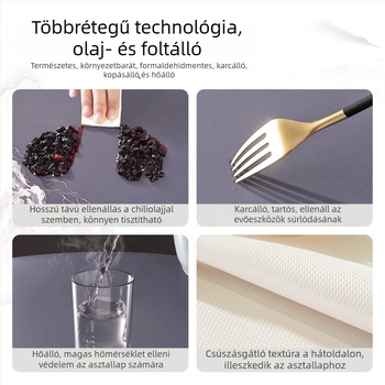 Kerek asztalterítő modern kínai stílusban, vízálló és olajálló, nem kell mosni, luxus megjelenés szállodák és éttermek számára