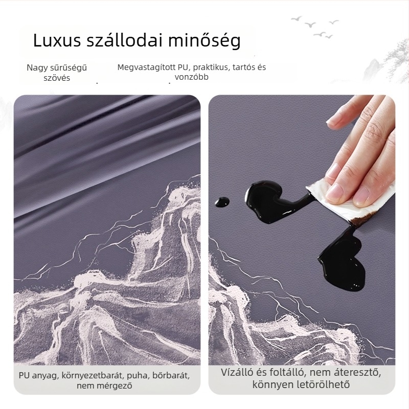 Kerek asztalterítő modern kínai stílusban, vízálló és olajálló, nem kell mosni, luxus megjelenés szállodák és éttermek számára
