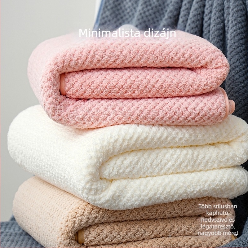 Korall fleece törölköző készlet, magas sűrűség, nedvszívó, tekerhető törölköző