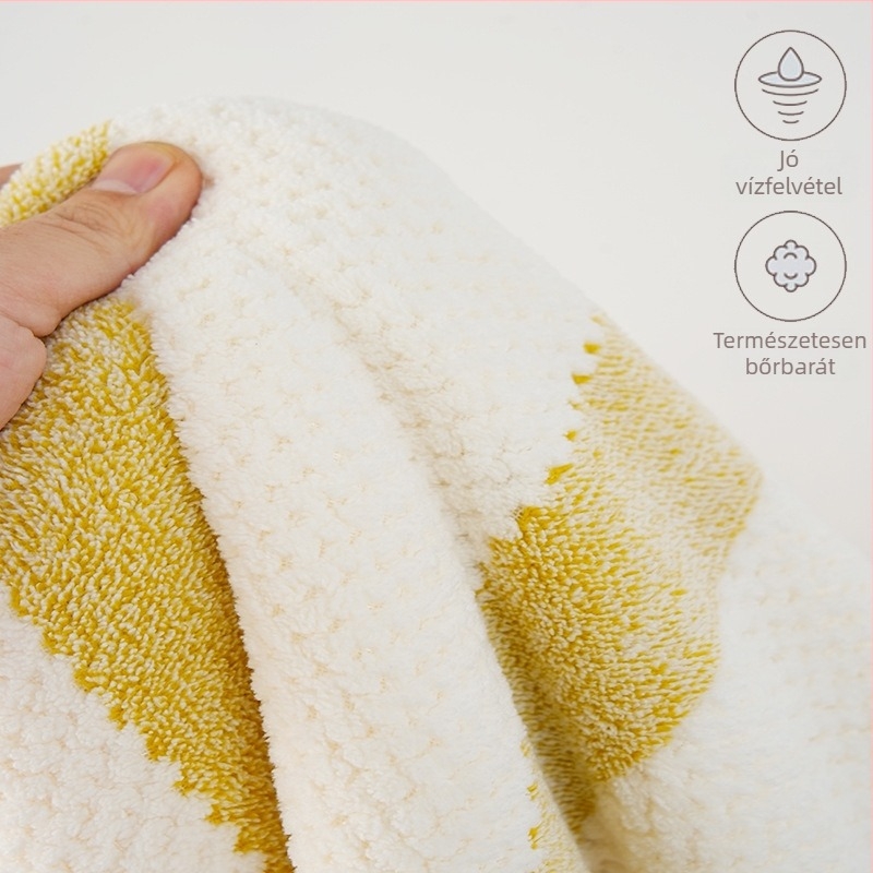 Korall fleece törölköző készlet, magas sűrűség, nedvszívó, tekerhető törölköző