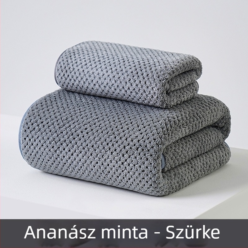 Korall fleece törölköző készlet, magas sűrűség, nedvszívó, tekerhető törölköző