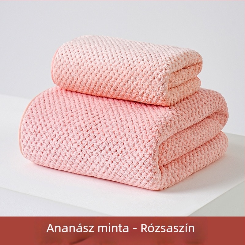 Korall fleece törölköző készlet, magas sűrűség, nedvszívó, tekerhető törölköző